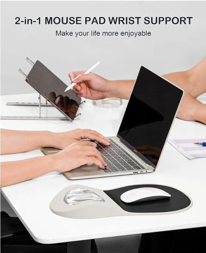 Ergonomic Mouse Pad with Wrist Rest, Gel Wrist Rest Pain Relief Mousepad