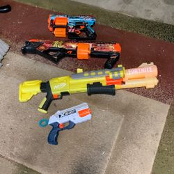4 Nerf Guns