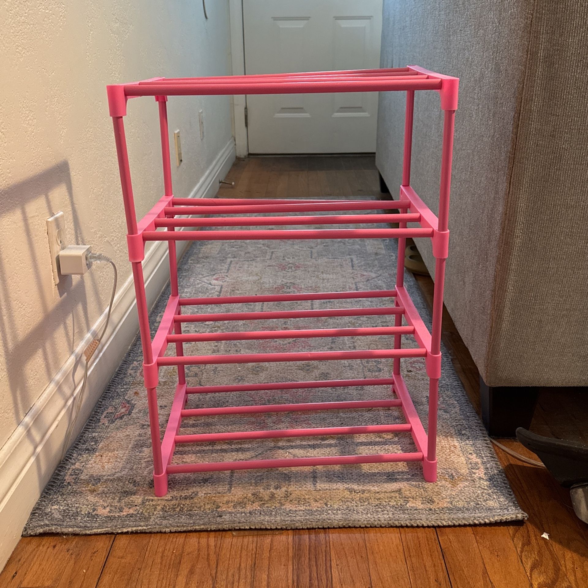 Pink Shoe Rack Custom Height