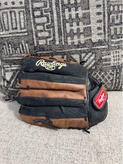 Rawlings RBG36BTN 12.5" Baseball Glove RHT Black Brown Leather Basket Web