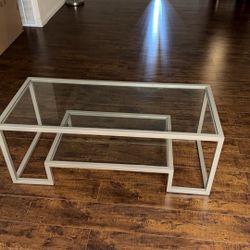 Coffee Table - Glass & Silver