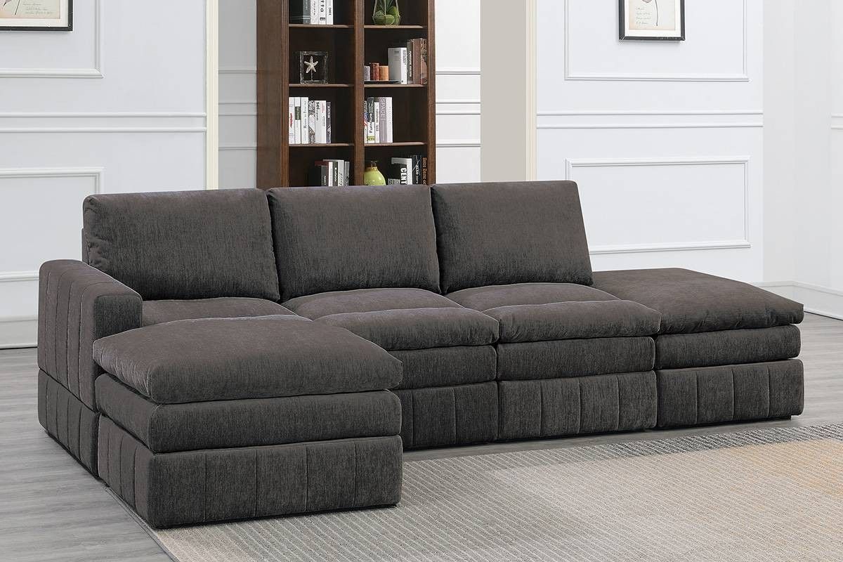 Brand New Dark Grey 5pc Modular Sectional Sofa