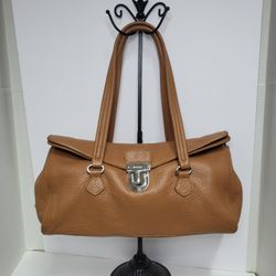 Prada BR2375 Semitracolla Vitello Daino Camello Envelope Buckle Bag With COA New