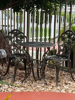 Cast Iron Bistro Table and Chair Set