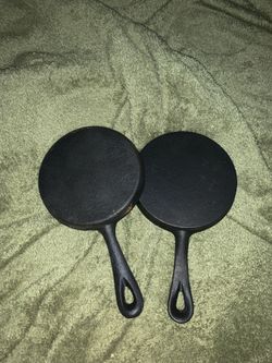 5 inch cast iron cooking pans frying camping new