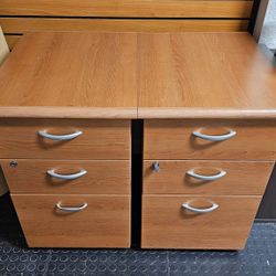  Two (2) wood cabinet with 3 storage drawer