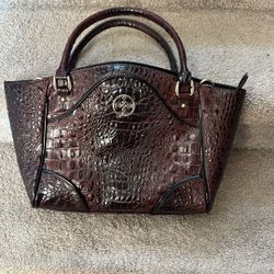 Fake  Leather Handbag Brown