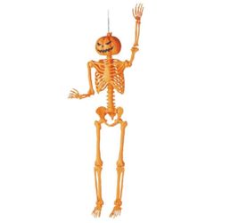 5ft Orange Skeleton w/Pumpkin Head Decoration