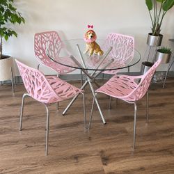 Pink Silver Dining Chairs $50 each