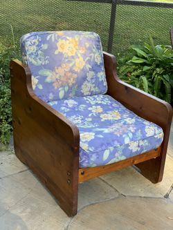 Very Unique Wooden Chair With Floral Print
