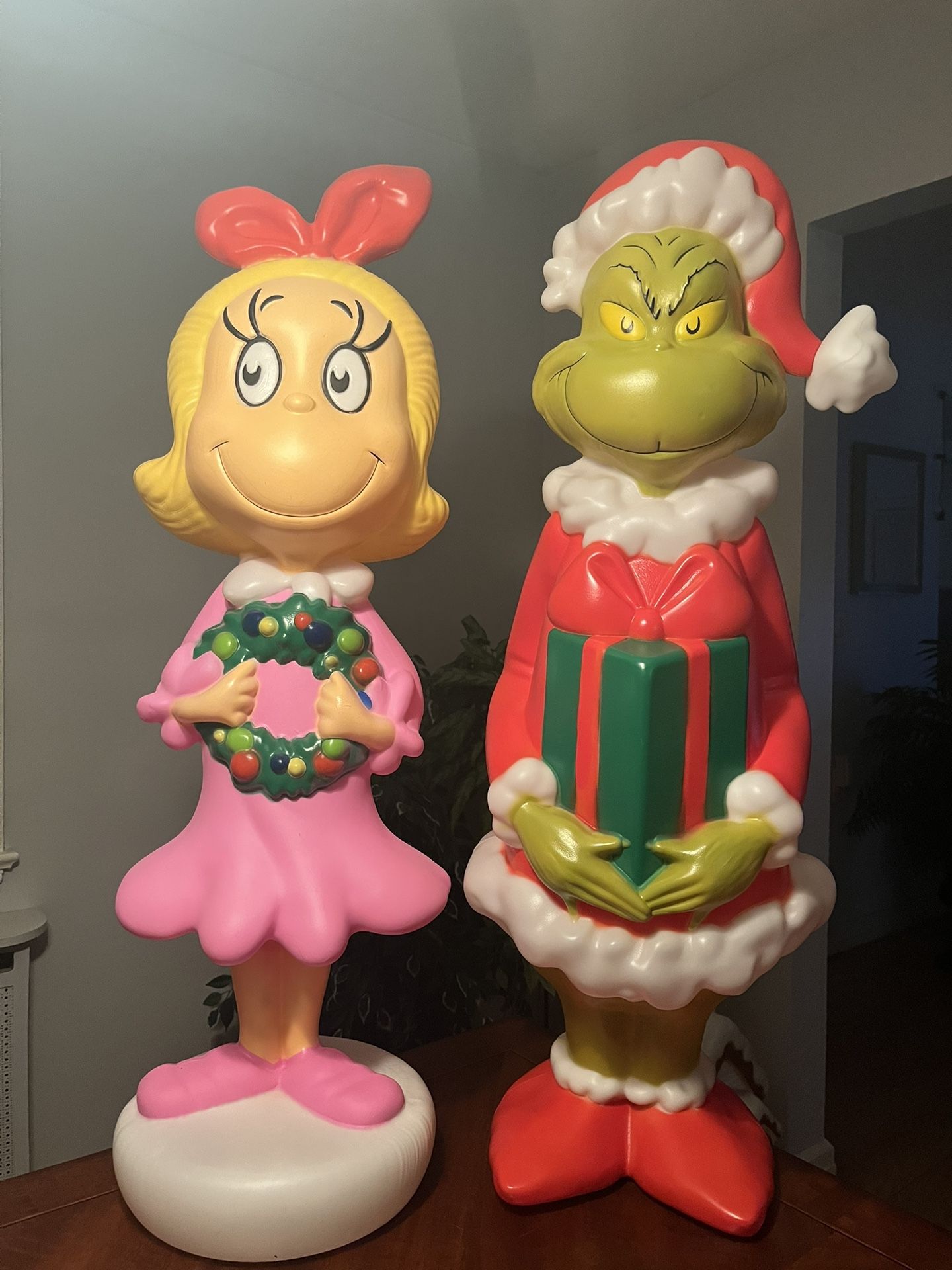 Cindy Lou Who & The Grinch Who Stole Christmas 36” Lighted Blow Mold Set🎄Gemmy