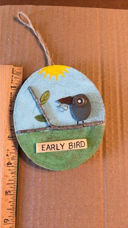Hand painted / Mixed Media Ornament or Package Embellishment  for the Fisherman in your life