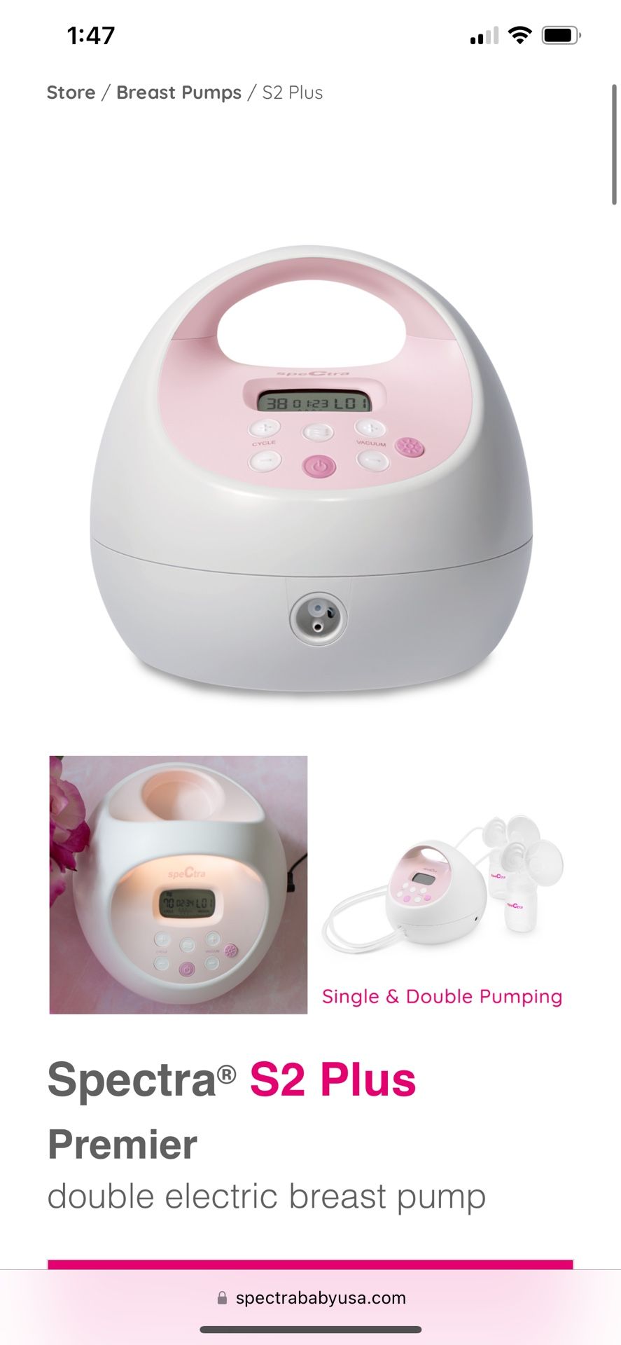 Spectra S2 Plus Breast Pump