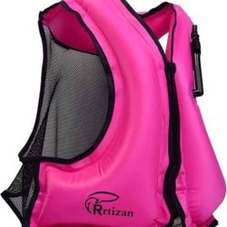 NEW! Swim Vest for Adults, Size Large,  Pink/Black