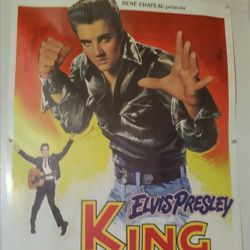 ELVIS King Creole movie Poster GIANT Size. Reprint. Used With pinholes. 28x20