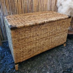 Vintage Rattan Trunk Table
