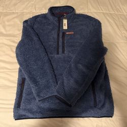 Vineyard Vines Men’s Moonshine Blue New England High Pile Fleece 1/4 Zip XL NWT