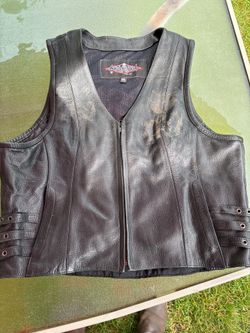Black leather vest