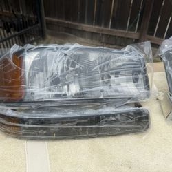 00-06 GMC Yukon Smoke Amber Headlights Parking Lights