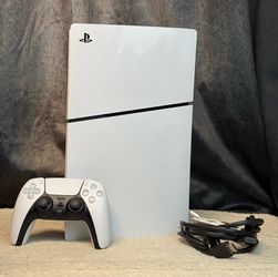 Sony PlayStation 5 PS5 Digital Edition 1TB Console White w/ Controller & Cables