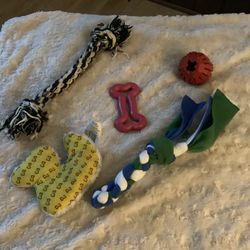 Lot Of 5 Dog Toys  One Is A Treat Ball 