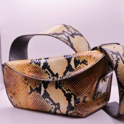 Alexander McQueen T-Bar sling bag python leather NEW