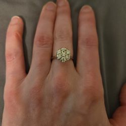 Diamond Flower Ring Early 1900s