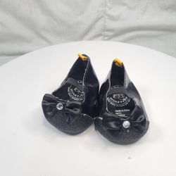 Build A Bear Shoes High Heel Mary Jane Black Patent Leather Look Bow