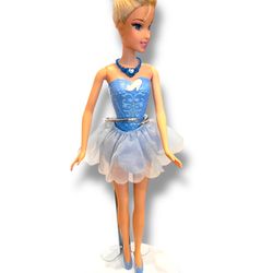 Barbie Doll Disney Princess Cinderella Ballerina Blonde Ballet Tutu Dress Shoes