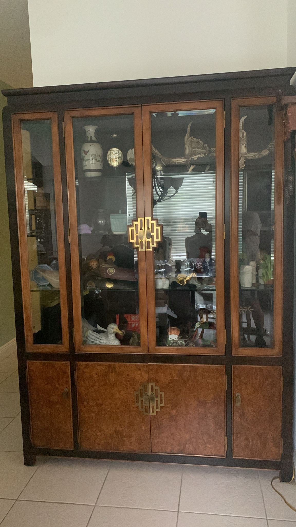 Asian Cabinet - Brown and Black Lacquer