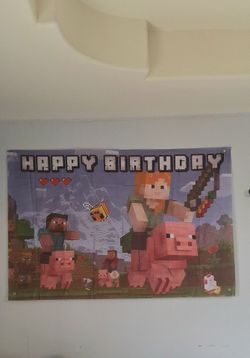 Minecraft Happy Birthday Backdrop