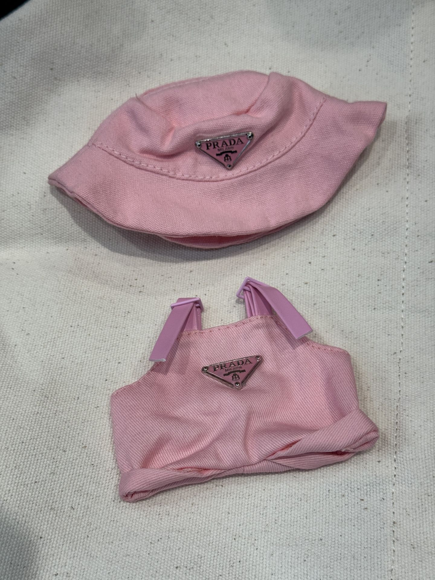 Labubu Clothes Pink Overalls Hat Set