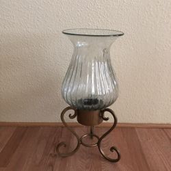 Wrought Iron Hurricane Candle Holder.