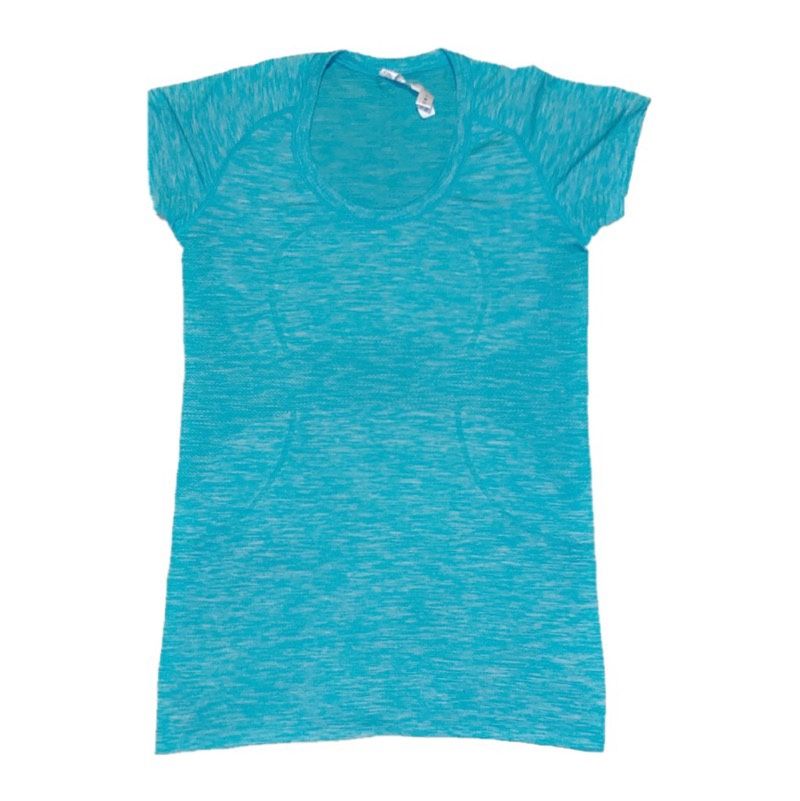 EUC Lululemon Swiftly Tech Short Sleeve T-Shirt Top, Rare Heathered Peacock Blue, Women’s Running Yoga Gym Clothes
