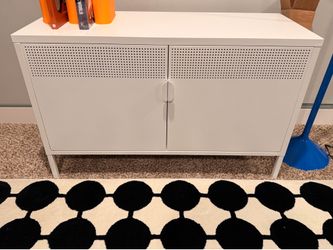 Two Door metal shelf cabinet white