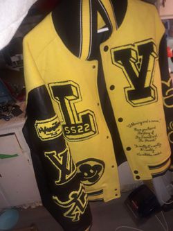 louis vuitton yellow varsity jacket