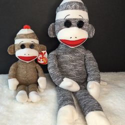 2 Sock Monkeys Plush