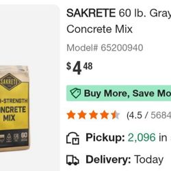 55-75 NEW BAGS OF CONCRETE MIX $200