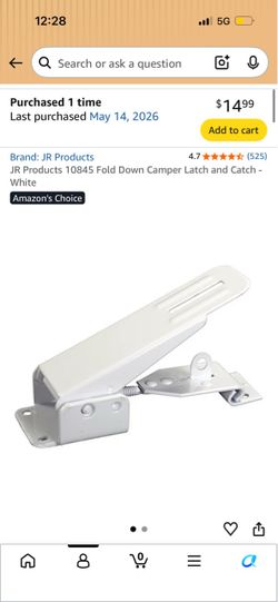 Fold down camper latch and catch - new
