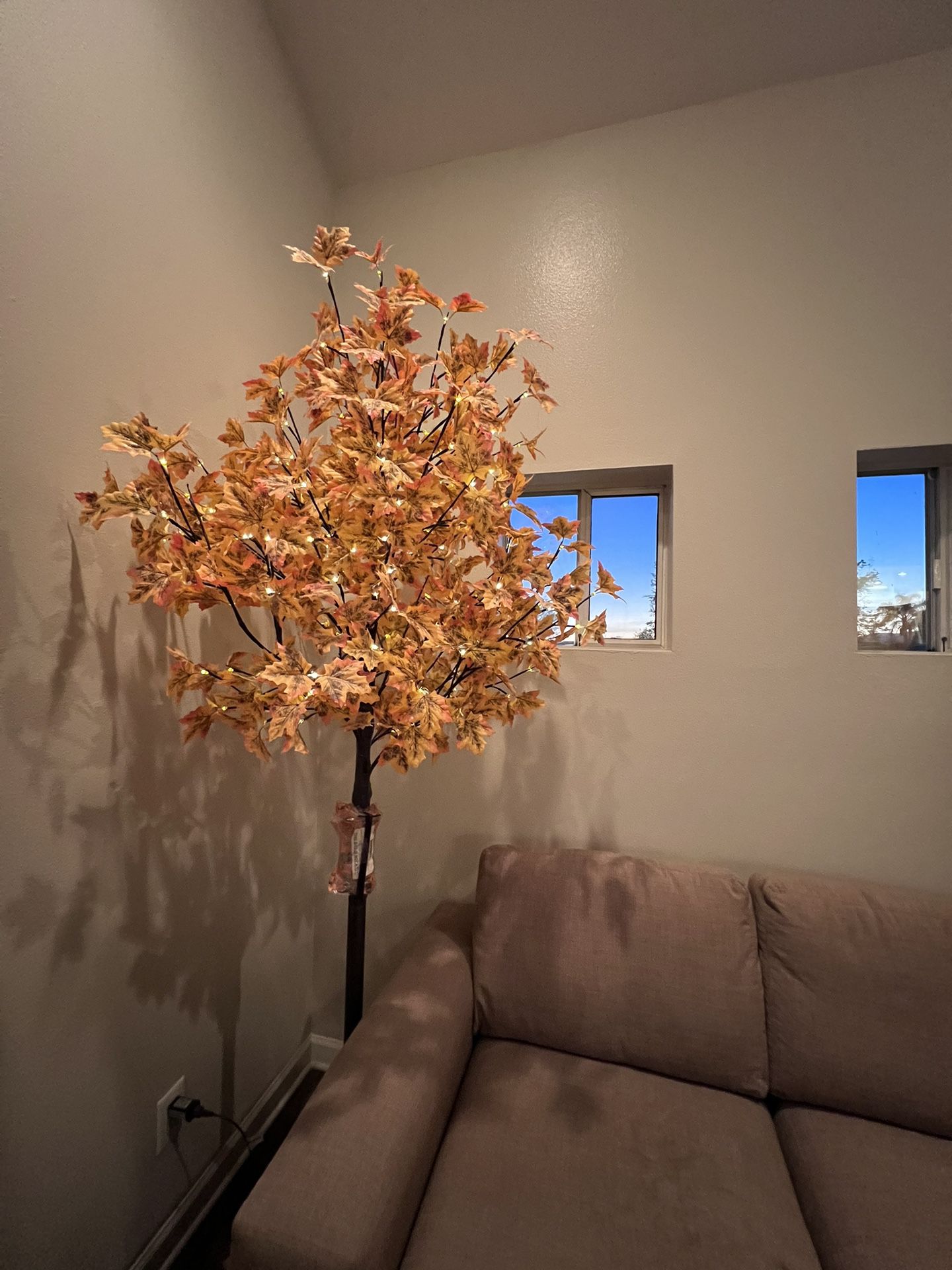 Faux / Fake Plants And Light-up Tree Home Decor