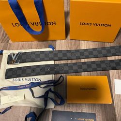 Graphite Damier Reversible Belttt 