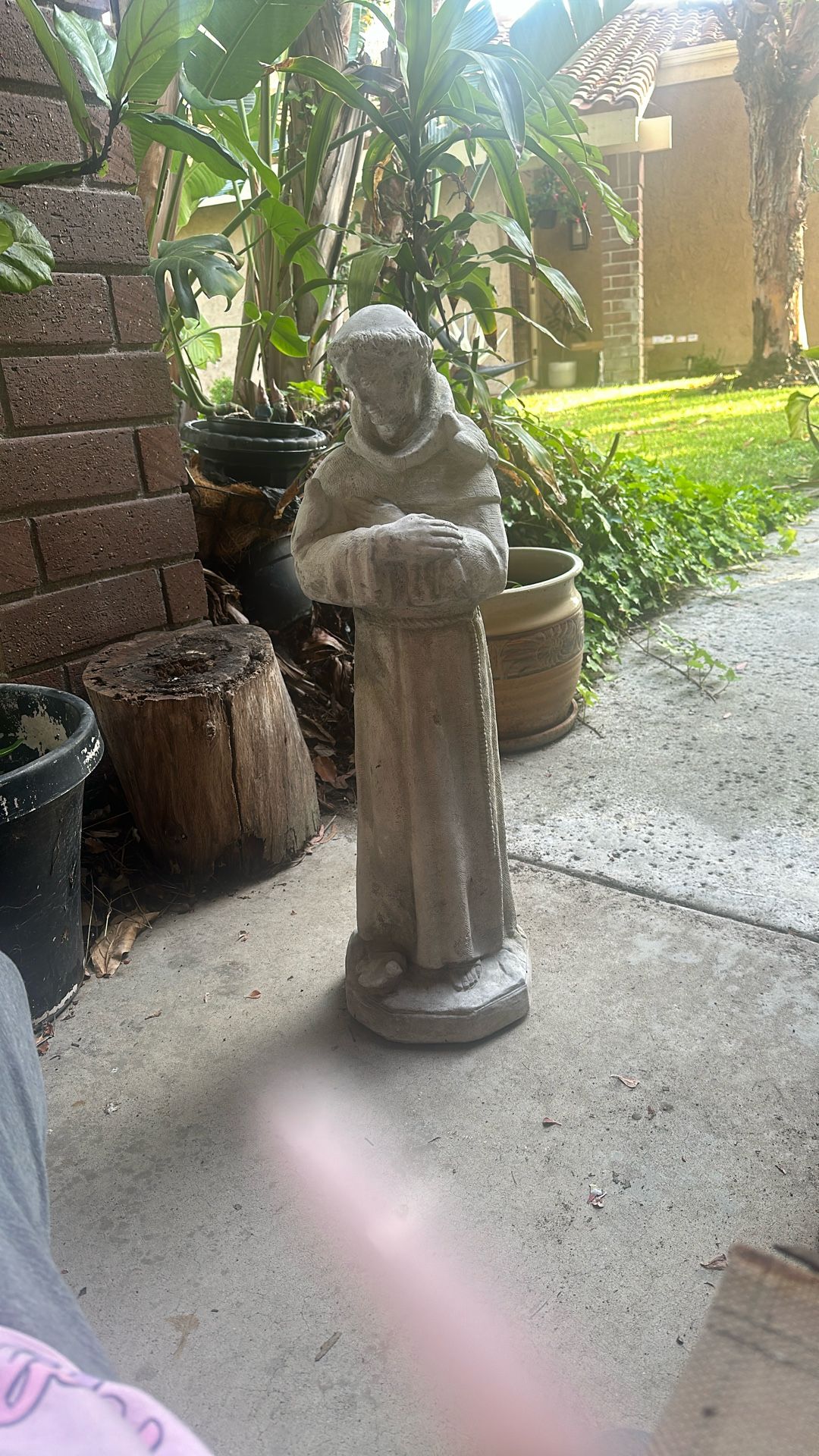 St Francis of Assisi Statue Solid Cement Stone 30” Tall