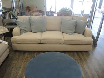 Round Arm Sofa - Beige | Couch | Living Room Couch