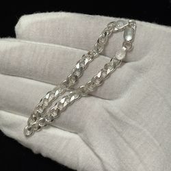 925 Sterling Silver 5mm Cuban Bracelet 7”