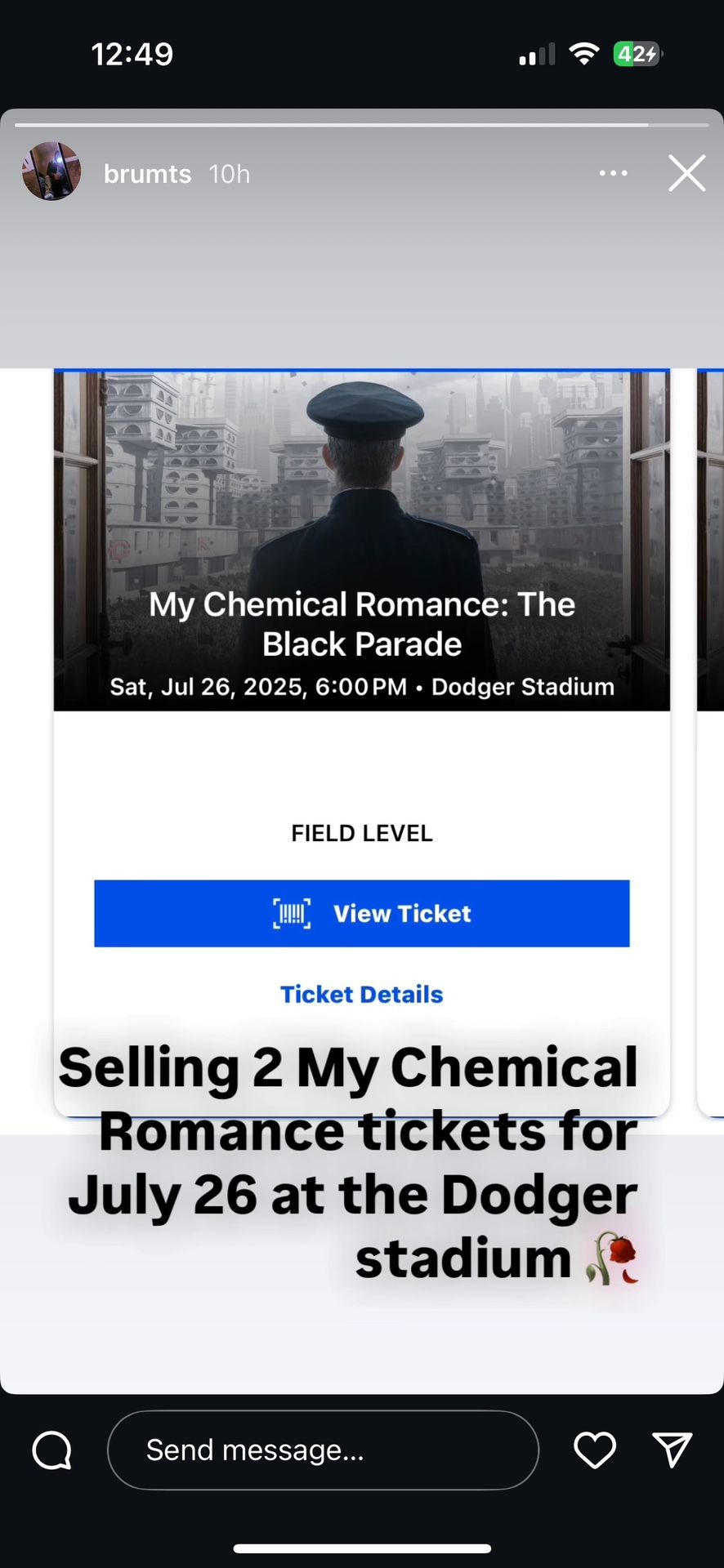 My Chemical Romance The Black Parade Jul 26 Dodger Stadium