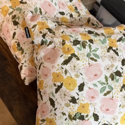 2 New Floral Throw Pillows