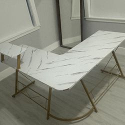 White Gold Marble Color Desk