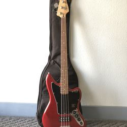 Fender Squire Jaguar Bass Red Electric Guitar 
