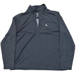 Tommy Bahama Men’s Long Sleeve Fisherman Gray Half Zip Henley Size L/G (Descrip)