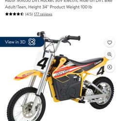 Razor Mx 650 Electric Dirt Bike,